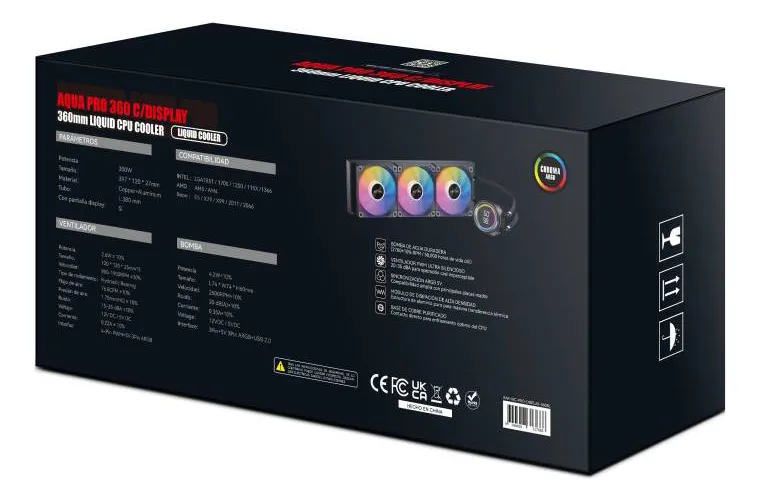 Refrigeracion Water Cooler Raptor Aqua Pro C/Display 360mm