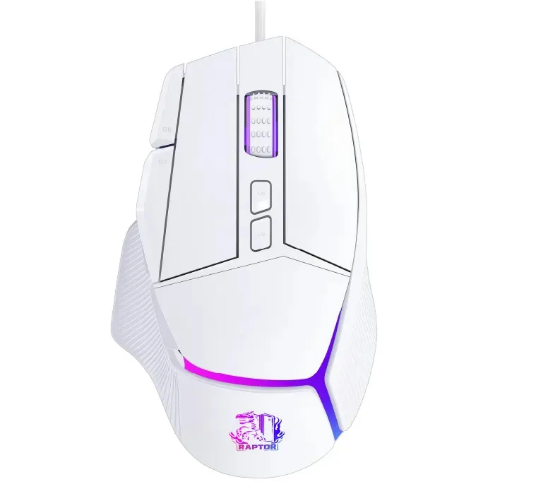 Periféricos Mouse Gamer Raptor Storm Grip White 8K Dpi 9 Botones