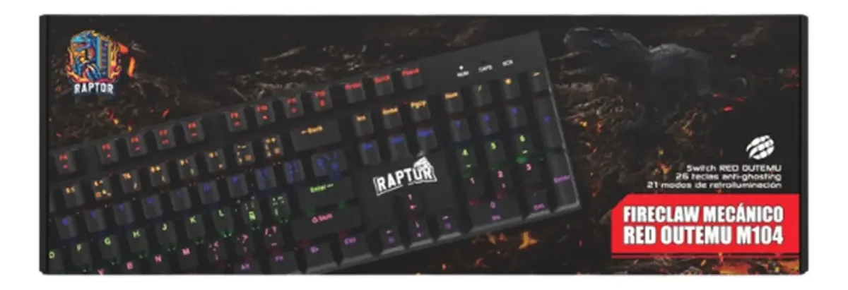 Periféricos Teclado Gamer Raptor Mecanico Red Outemu Black M104 — foto 3