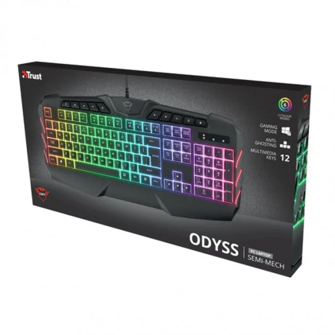 Periféricos Teclado Gamer Trust Odyss Semi-Mech RGB 23914