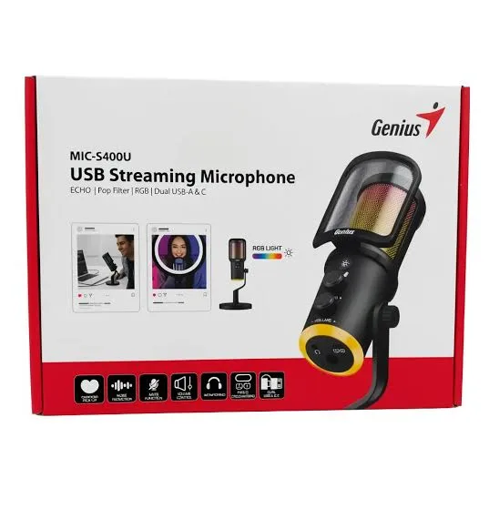 Periféricos Micrófono Genius RGB Black MIC-S400U — foto 3