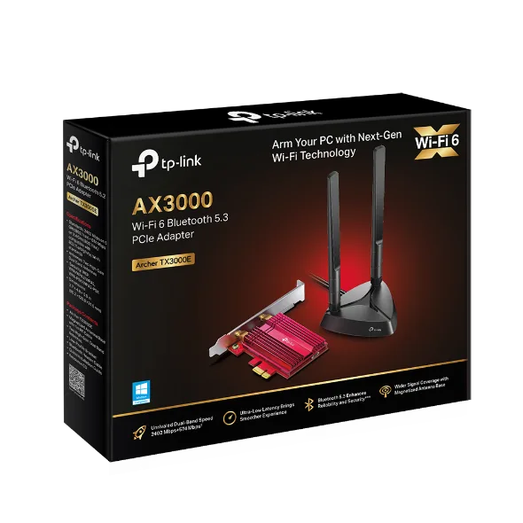 Placa De Red Tp-Link AX3000 Wifi 6 + Bluetooth 5.3 TX3000E
