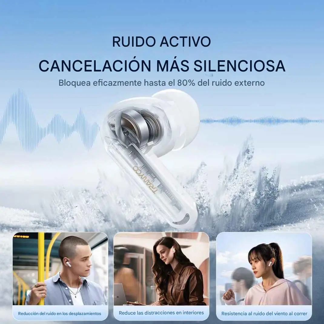Auricular Bluetooth Tranyoo ANC Display T-M6