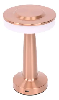 Velador Lámpara Led Usb Recargable Diseño Touch Estructura Bronce