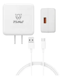 Cargador Time Carga Rápida Qc 45 Watts Con Cable Usb-a/c