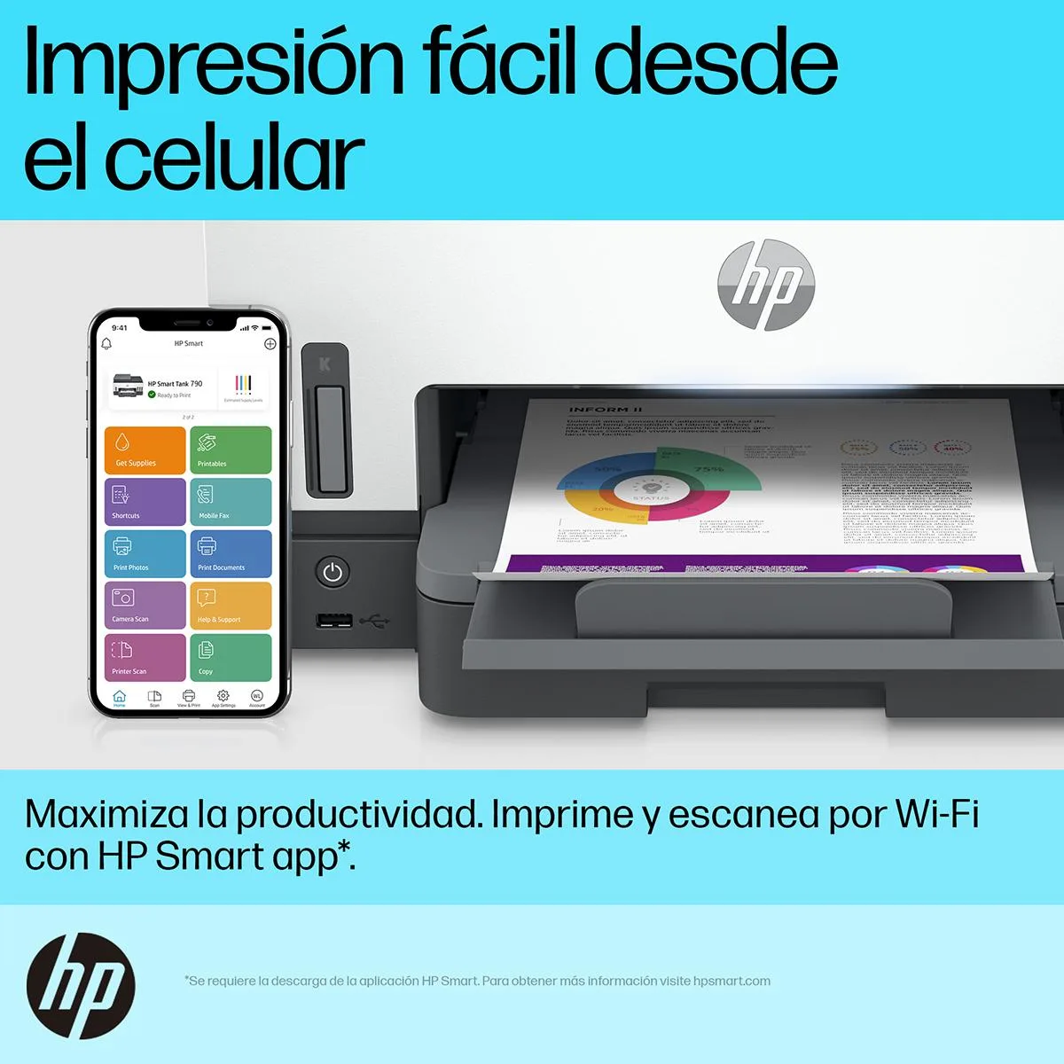 Impresora Multifuncion Hp Smart Tank 790 Wifi 4WF66A — foto 8