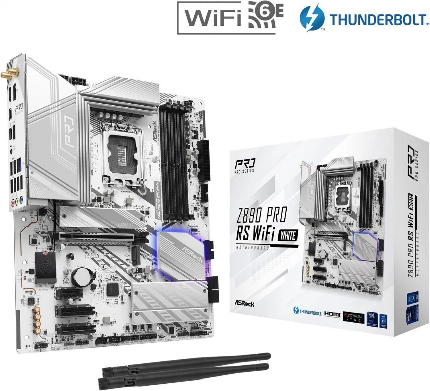 Mother Asrock (lga1851) Z890 Pro Rs Wifi White