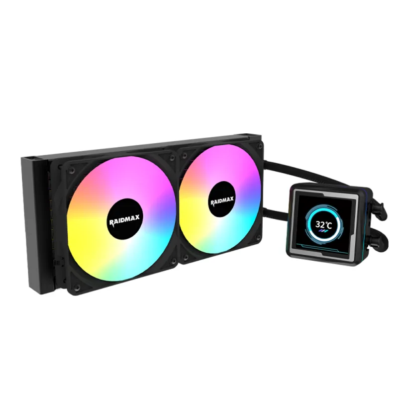 Water Cooler Cpu Raidmax Lm240 Rgb Lcd Display Black