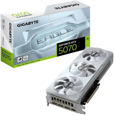 Placa De Video Gigabyte Rtx 5070 Eagle Oc Ice 12gb (white)